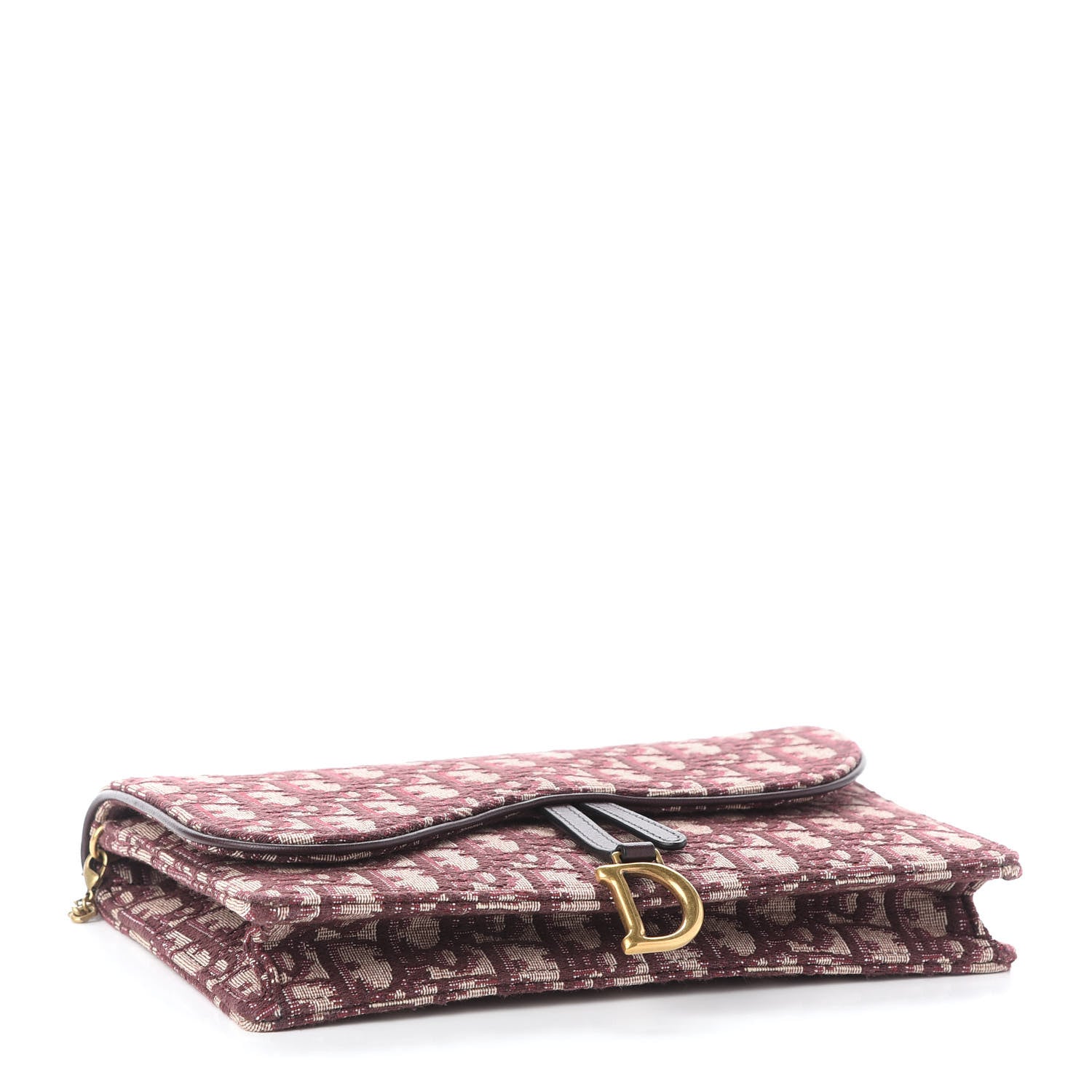 Christian Dior Oblique Saddle Chain Pouch Burgundy 4 of 8