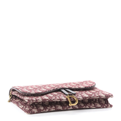 Christian Dior Oblique Saddle Chain Pouch Burgundy 4 of 8