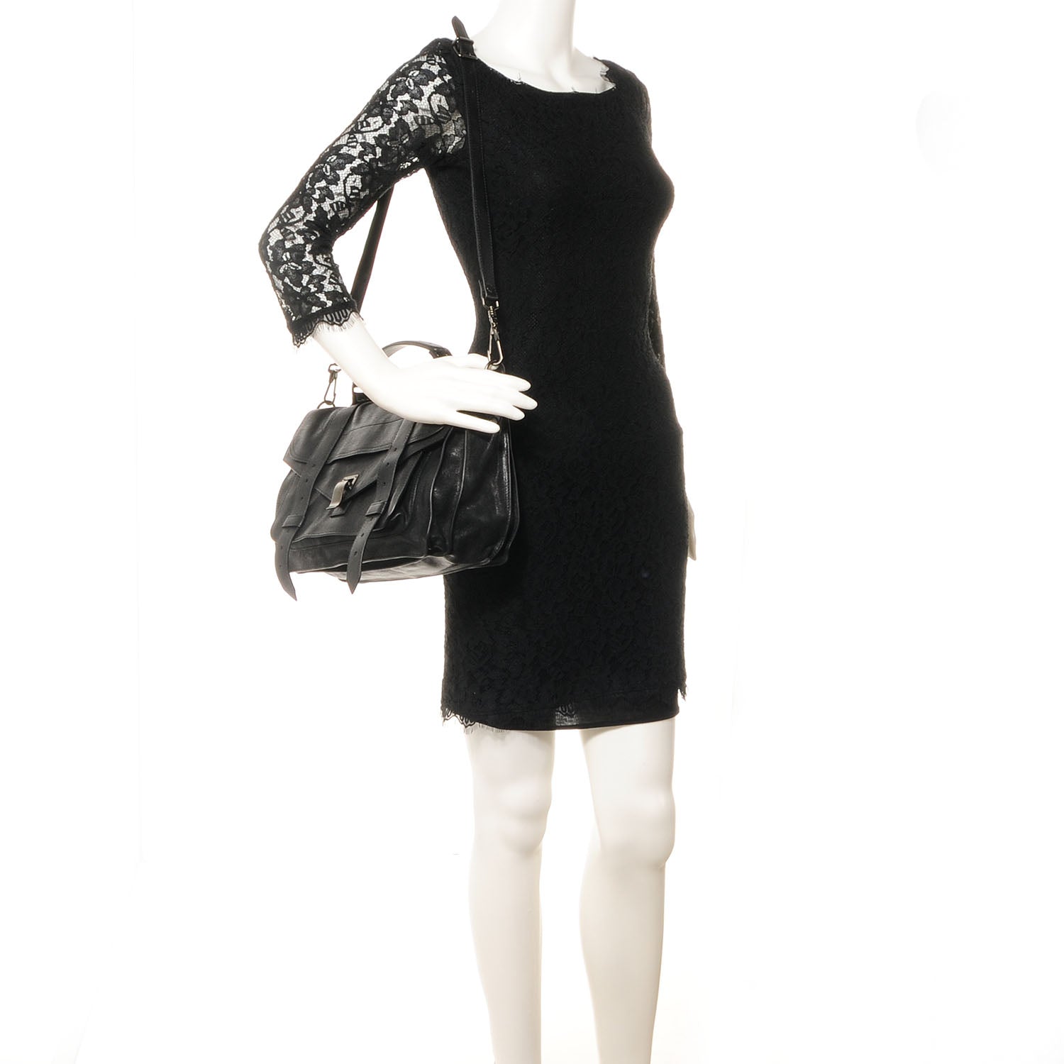 Proenza Schouler Lambskin PS1 Medium Satchel Black 2 of 12