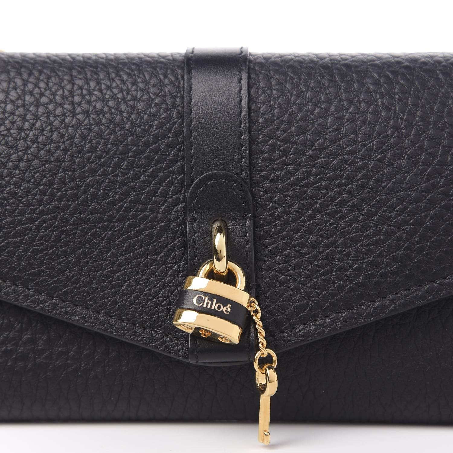 Chloe Shiny Grained Calfskin Aby Wallet on Chain Black 9 of 9