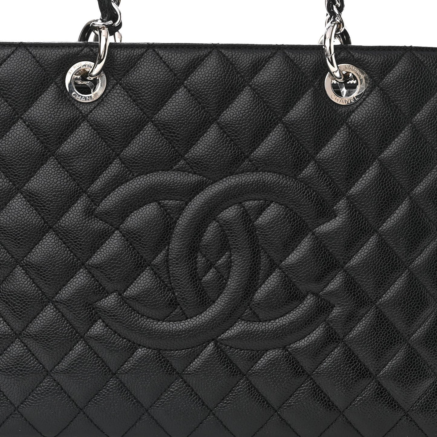 Caviar Quilted Grand Shopping Tote GST Black