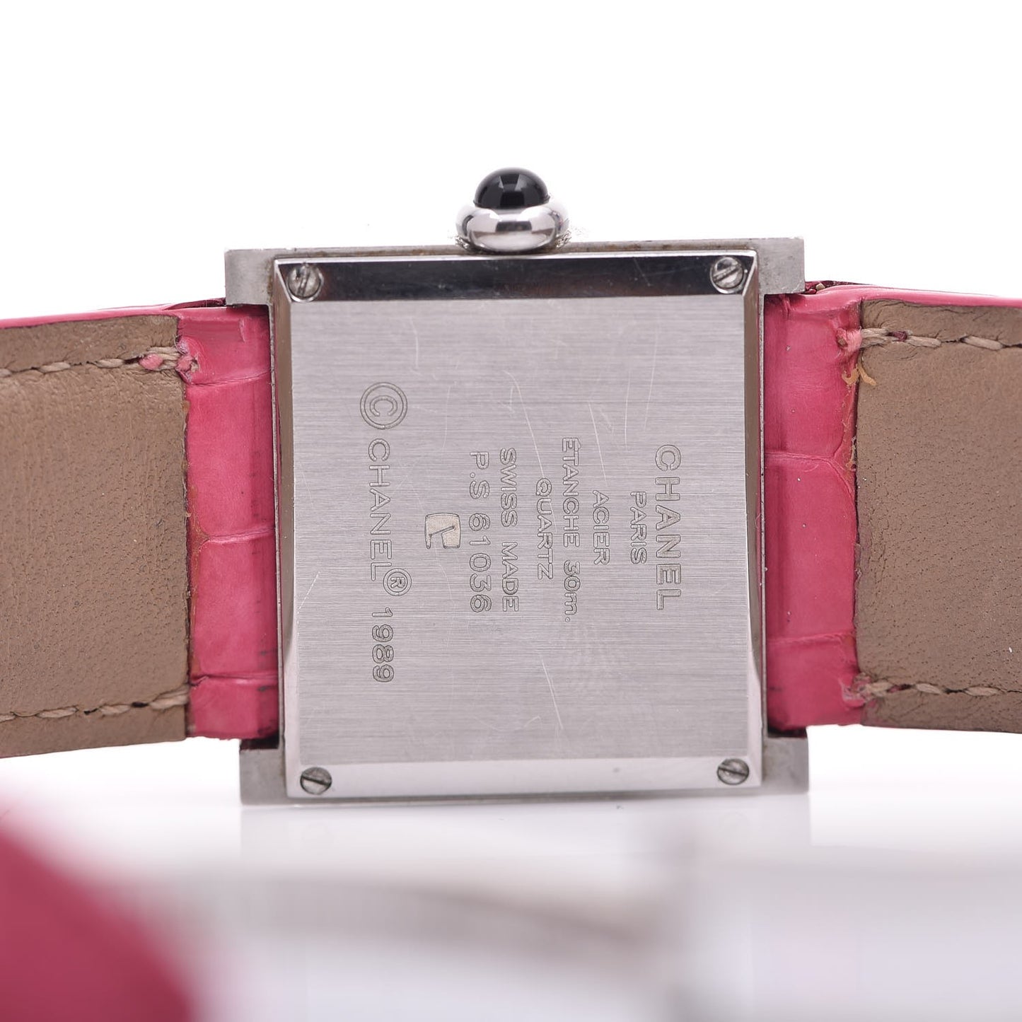 Stainless Steel Alligator Diamond 23mm Mademoiselle Quartz Watch Pink