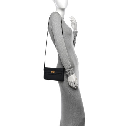 Hermes Epsom Kelly Wallet To Go Black 2 of 15