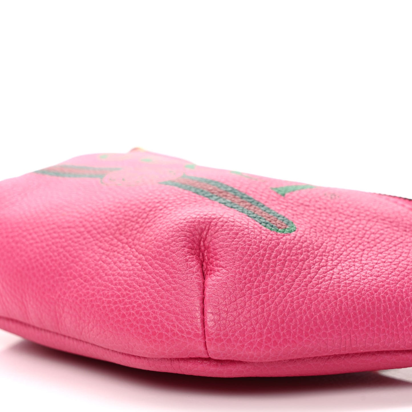 Grained Calfskin Small Logo Belt Bag Box Pink Green