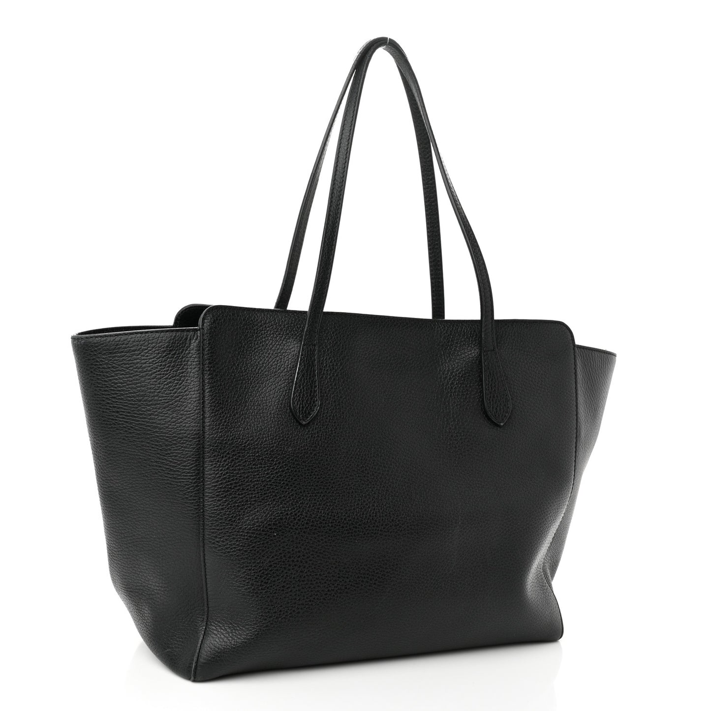 Pebbled Calfskin Medium Swing Tote Black