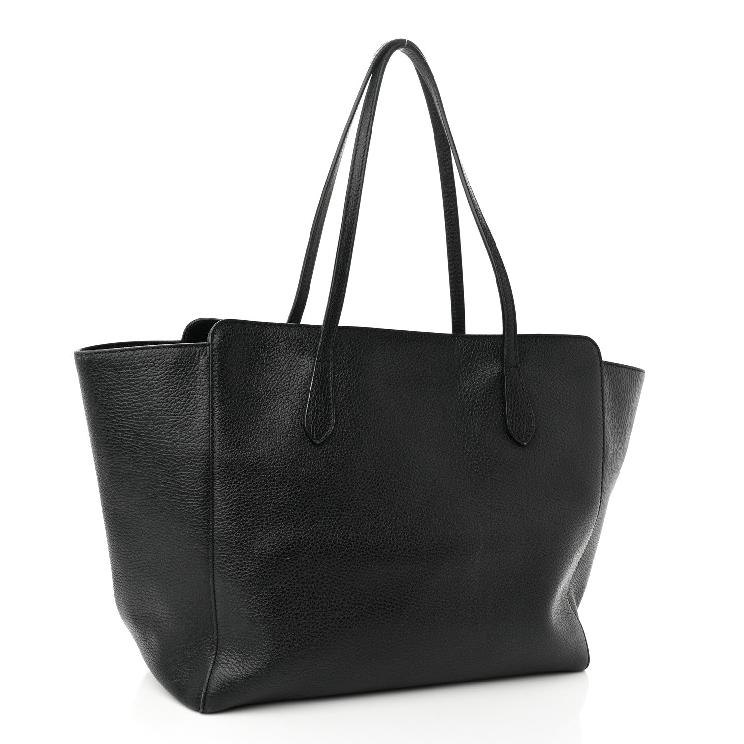 Gucci Pebbled Calfskin Medium Swing Tote Black 2 of 13