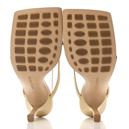 Bottega Veneta Lambskin Stretch Multi Strap 90mm Sandals 37.5 Porridge 5 of 8