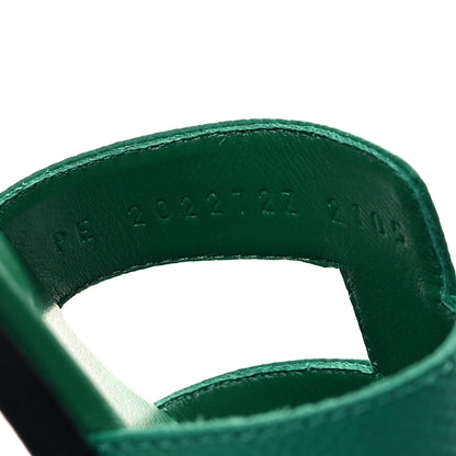 Hermes Epsom Oran Sandals 35.5 Vert Emeraude 6 of 9
