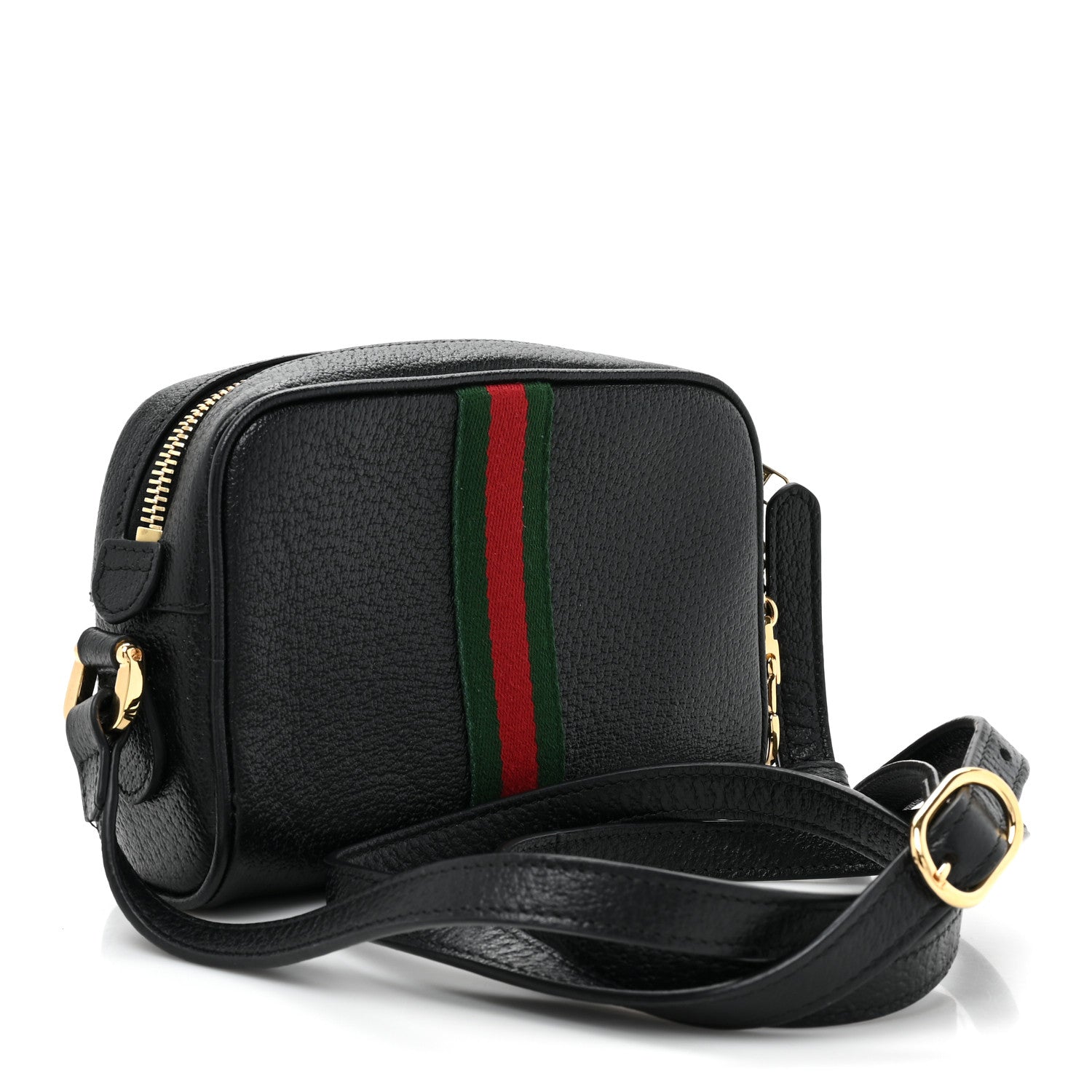 Gucci Calfskin Web Mini Ophidia Shoulder Bag Black 3 of 12