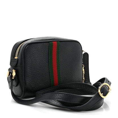 Gucci Calfskin Web Mini Ophidia Shoulder Bag Black 3 of 12