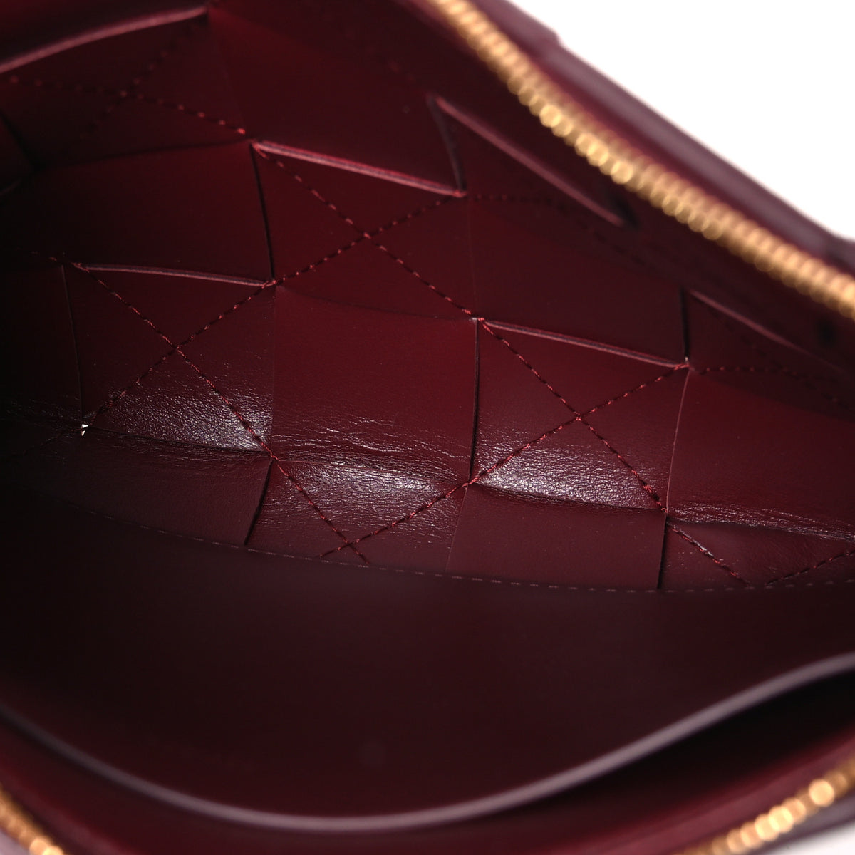Bottega Veneta Nappa Maxi Intrecciato Cassette Flat Zip Medium Pouch Bordeaux 5 of 7