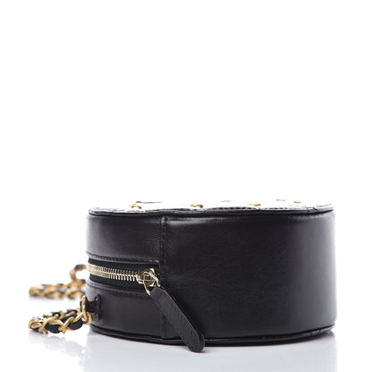 Chanel Calfskin Quilted Egyptian Amulet Round Clutch With Chain Black 7 of 8