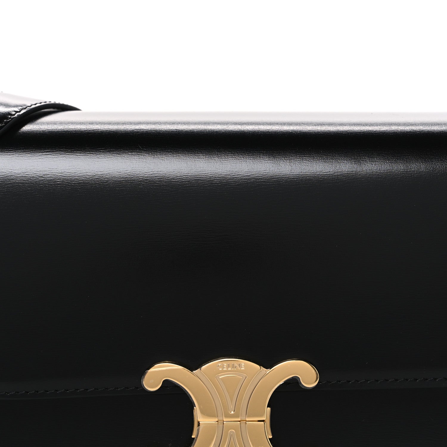 Celine Shiny Calfskin Medium Triomphe Black 8 of 10