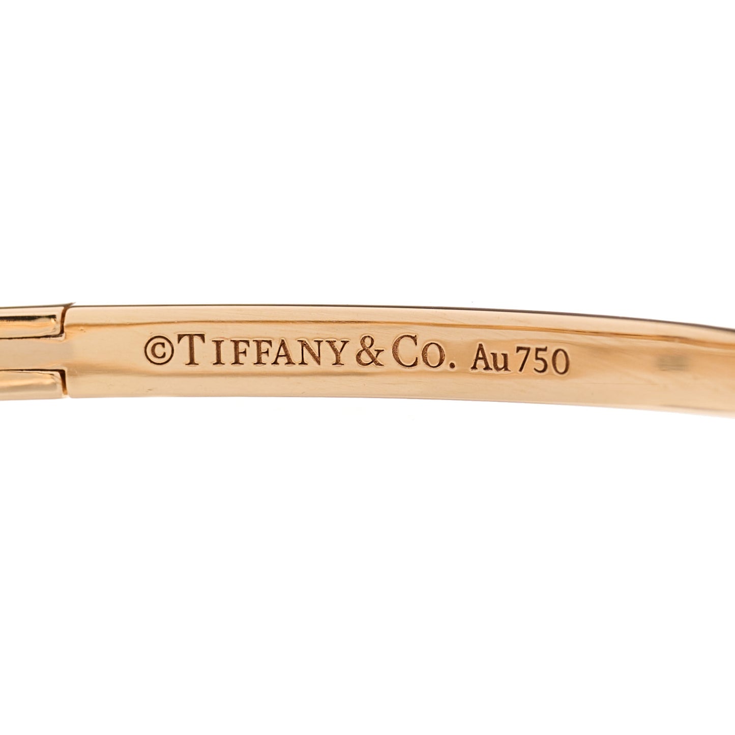 18K Rose Gold Narrow T T1 Hinged Bangle Bracelet