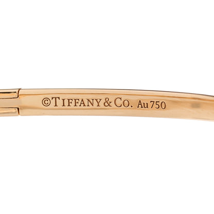 Tiffany 18K Rose Gold Narrow T T1 Hinged Bangle Bracelet 3 of 4