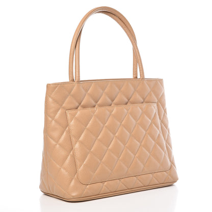 Chanel Caviar Quilted Medallion Tote Beige 3 of 20