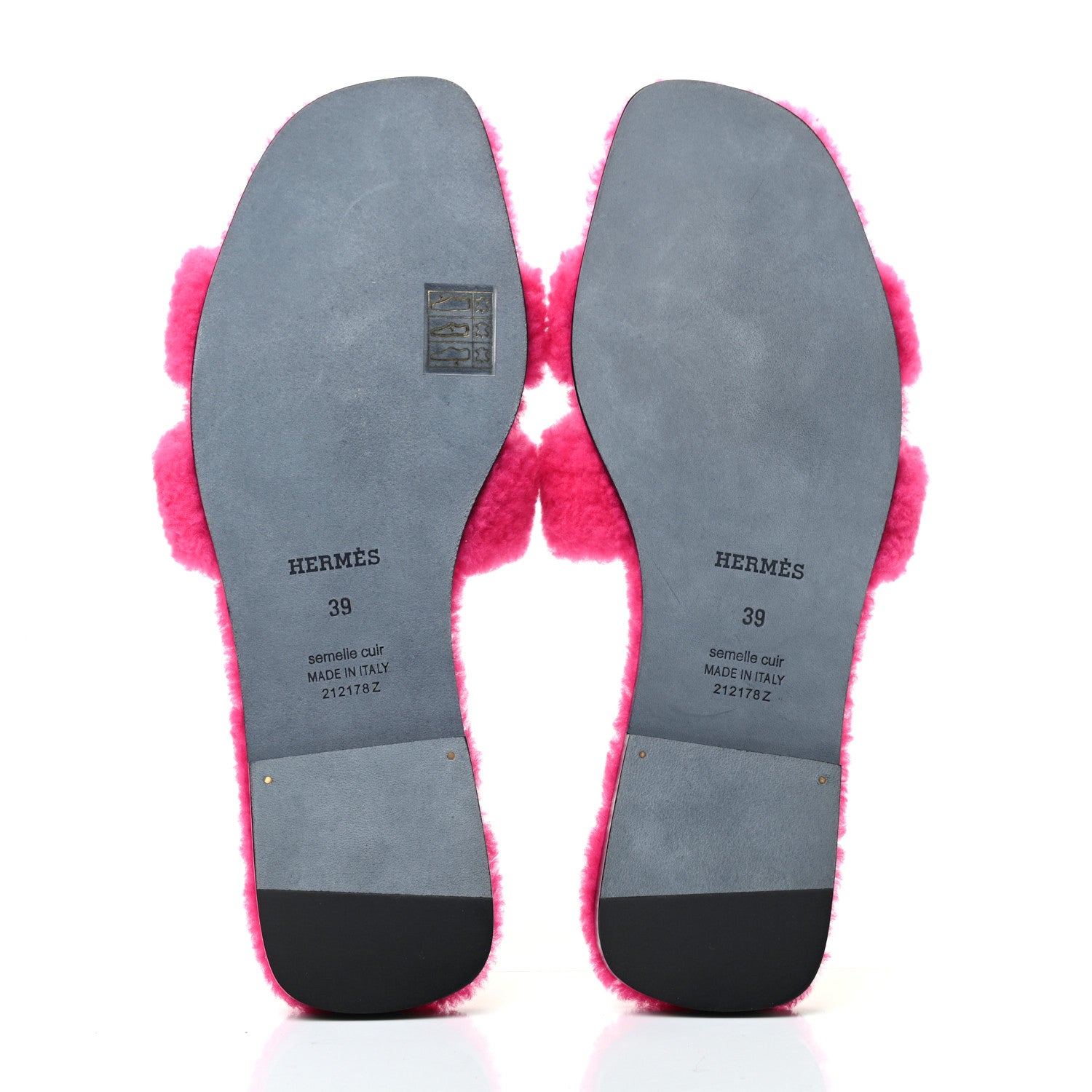 Hermes Woolskin Oran Sandals 39 Rose Fuchsia 5 of 8
