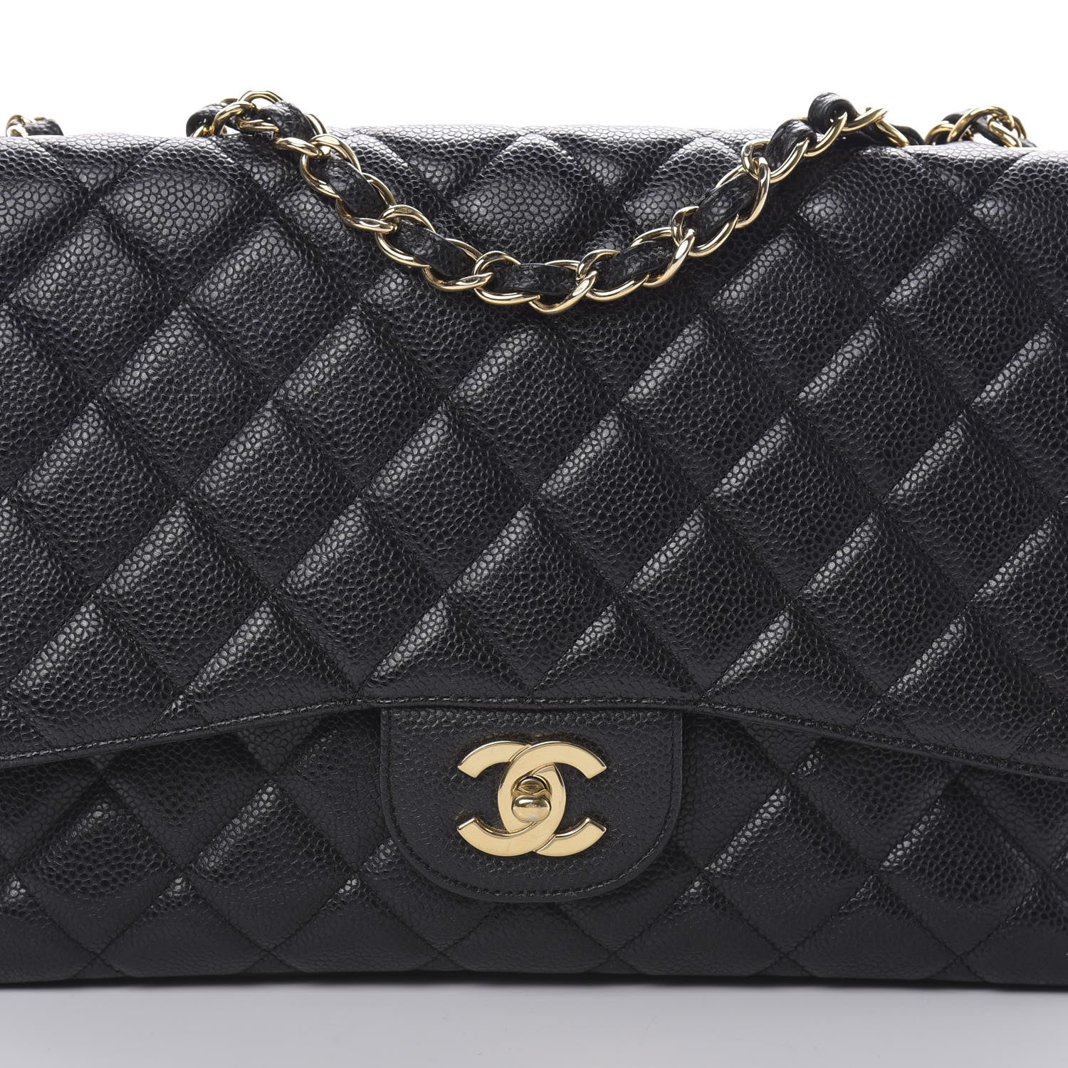 Chanel Caviar Quilted Jumbo Single Flap Black 8 of 10