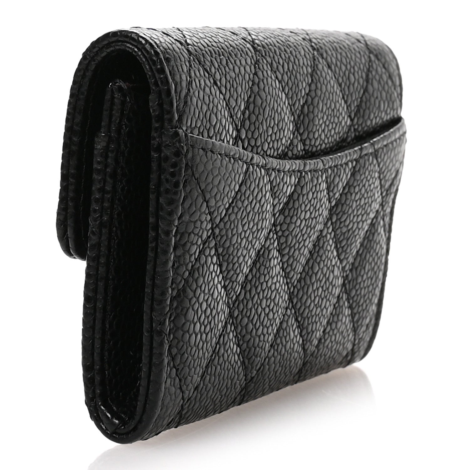 Chanel Caviar Quilted Flap Card Holder Wallet Black 3 of 9