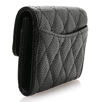 Chanel Caviar Quilted Flap Card Holder Wallet Black 3 of 9