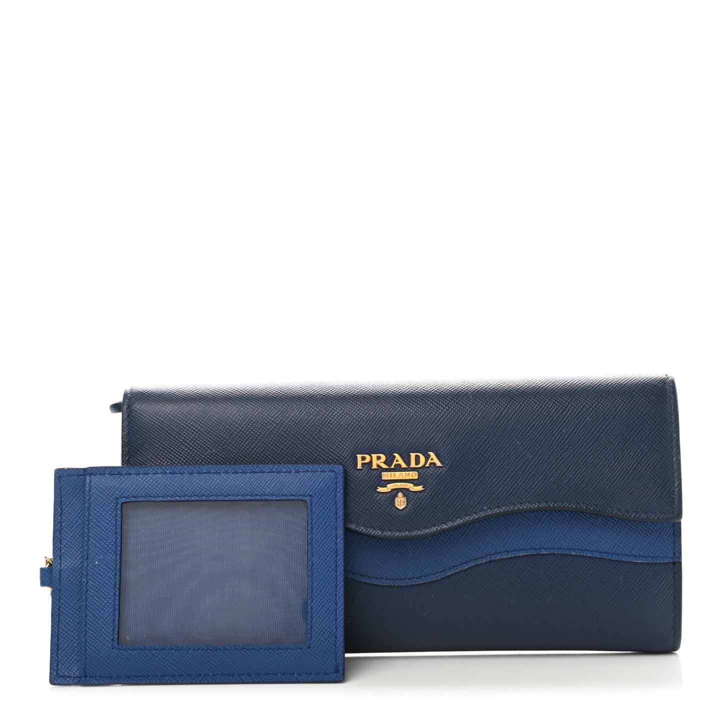 Saffiano Wave Continental Flap Wallet Bluette Azzurro