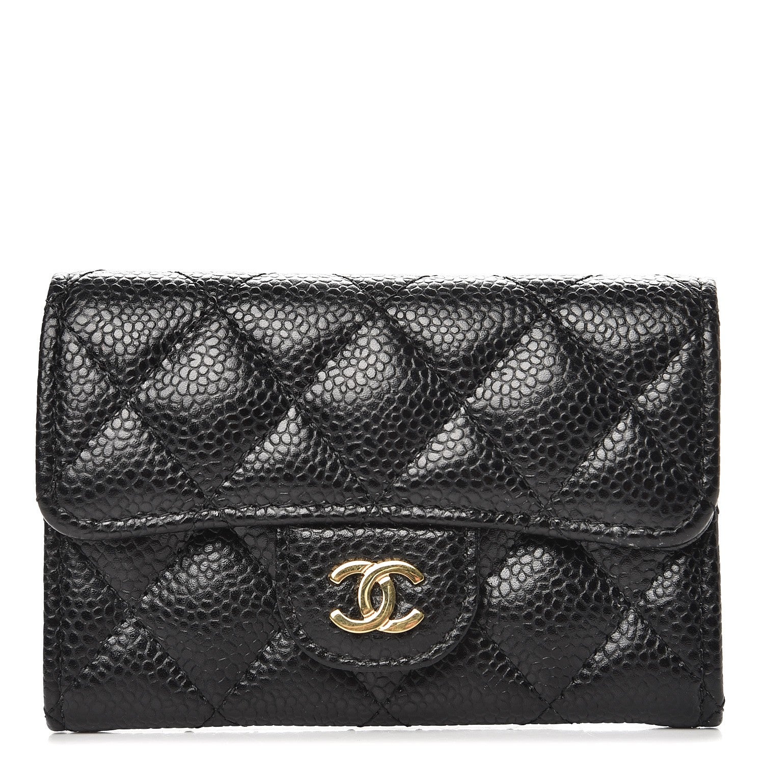 Chanel Caviar Quilted Flap Card Holder Black 1 of 8