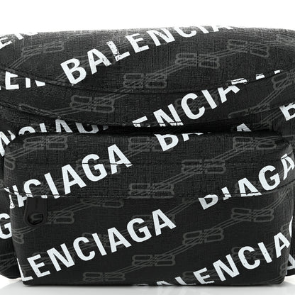 Balenciaga Coated Canvas BB Monogram Allover Logo Medium Signature Beltpack Black Grey White 8 of 10