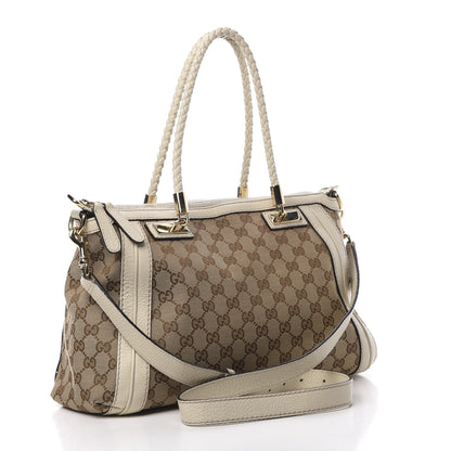 Gucci Monogram GG Canvas Small Bella Top Handle Bag Off White 4 of 18