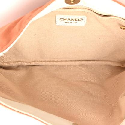 Chanel Lambskin Canvas CC Olsen Chain Small Shoulder Bag White Orange 5 of 16