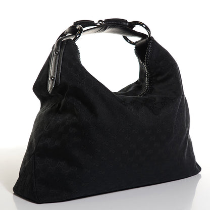 Gucci Monogram Large Horsebit Chain Hobo Black 3 of 6