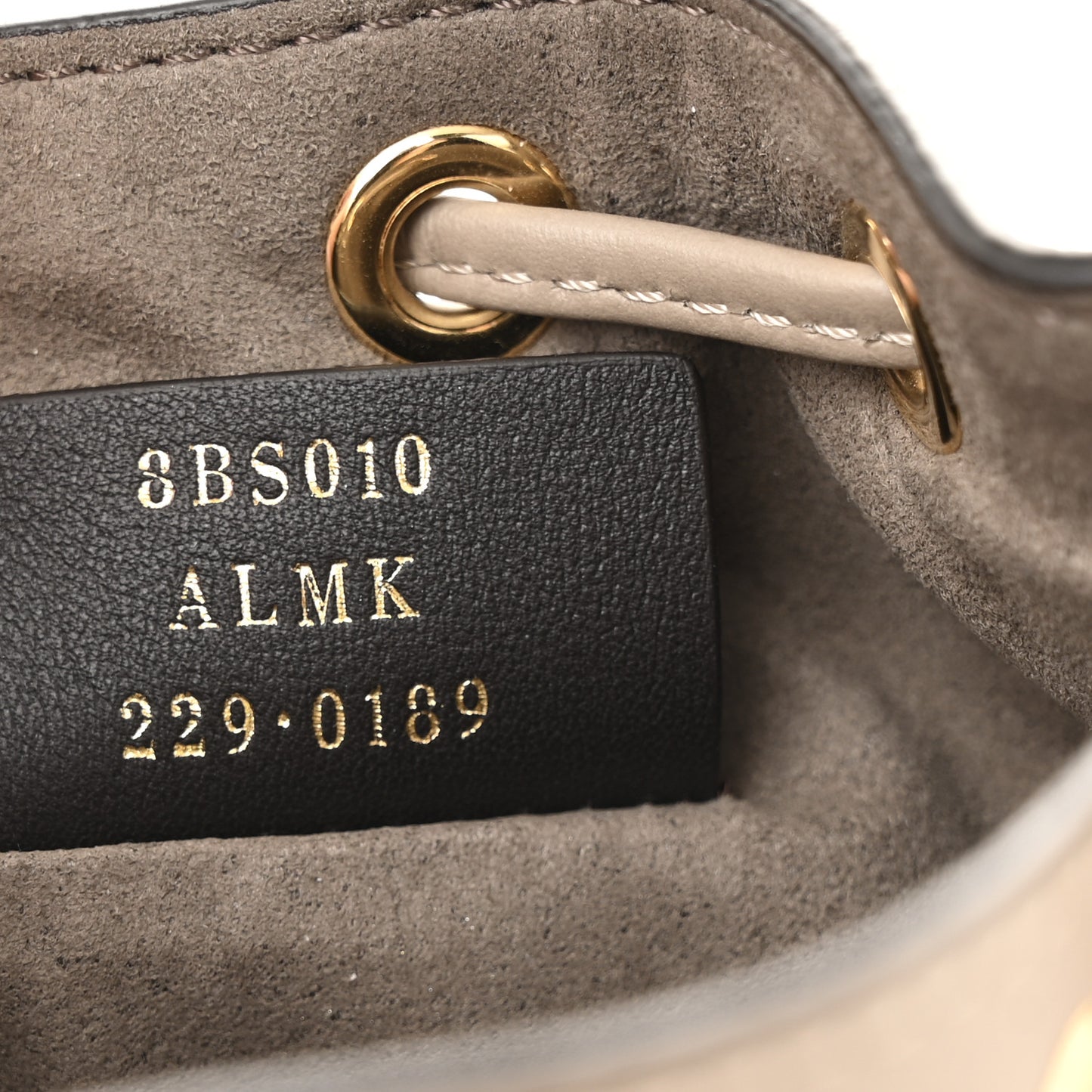 Chenille Vitello King FF Mini Mon Tresor Bucket Bag Tortora Nuvola