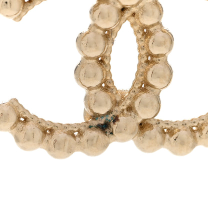 Chanel Metal Bead CC Drop Earrings Gold 5 of 5