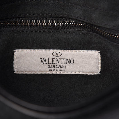 Valentino Garavani Pebbled Calfskin Star Rockstud Rolling Wristlet Clutch Black 7 of 11