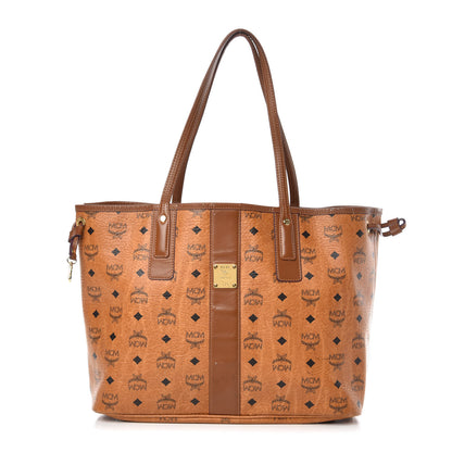 MCM Visetos Medium Liz Reversible Shopper Tote Cognac 1 of 22