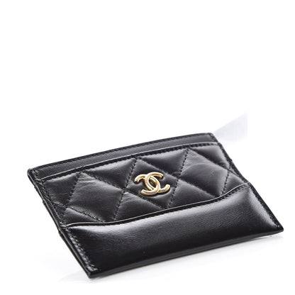Chanel Aged Calfskin Quilted Gabrielle Card Holder Black 4 of 9