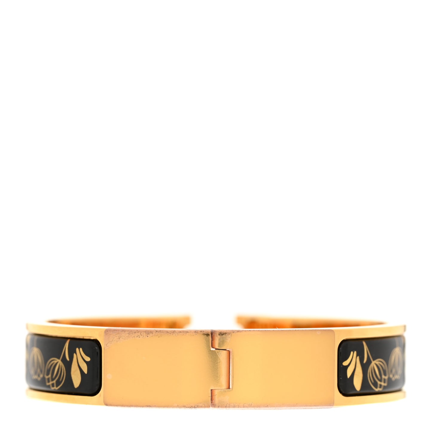Enamel Narrow Leopards Clic Clac H Bracelet PM Juane Or Black
