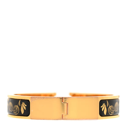 Hermes Enamel Narrow Leopards Clic Clac H Bracelet PM Juane Or Black 3 of 5