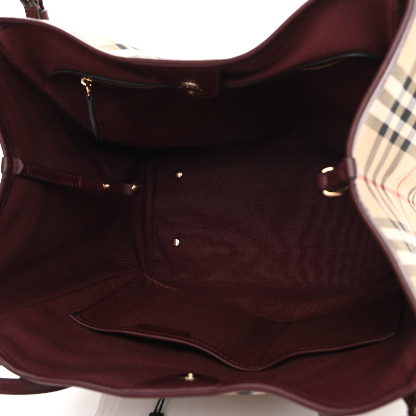 House Check Small Canterbury Tote Military Burgundy
