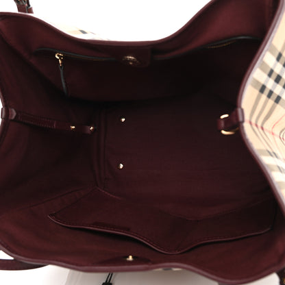 Burberry House Check Small Canterbury Tote Military Burgundy 5 of 11