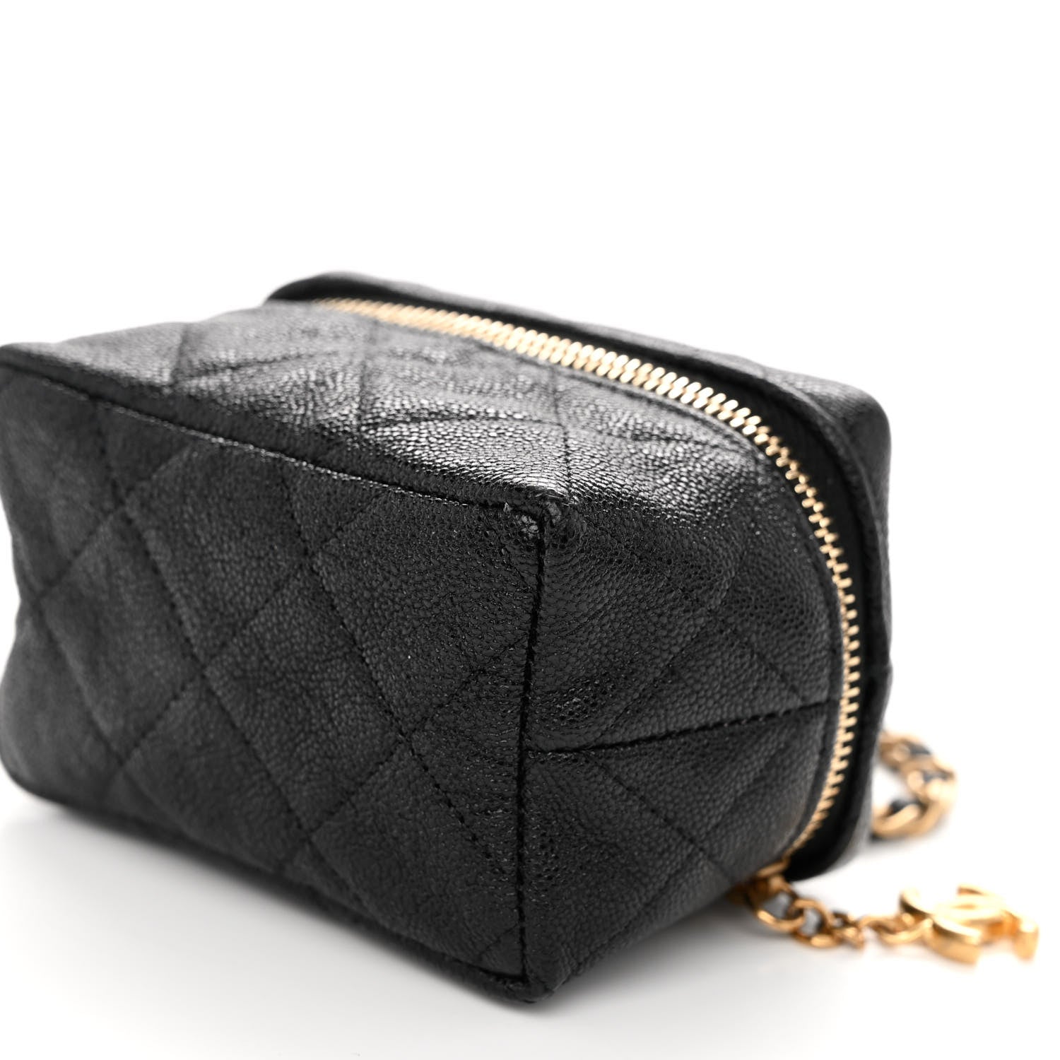 Chanel Caviar Quilted Mini Top Handle Vanity With Chain Black 10 of 11