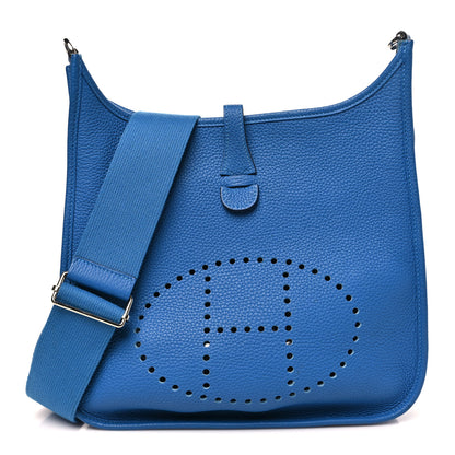 Hermes Taurillon Clemence Evelyne III PM Bleu Frida 1 of 10