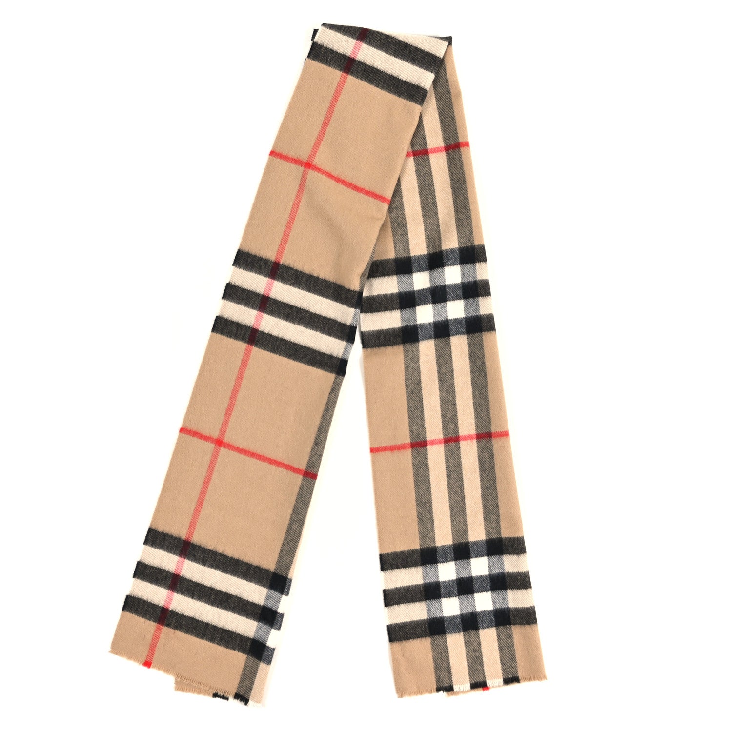 Burberry Cashmere Giant Check Scarf Archive Beige 2 of 3