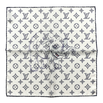 Louis Vuitton Silk Monogram Elephant Chapman Pocket Square 1 of 3