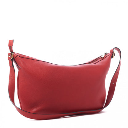 Gucci Grained Calfskin Logo Half Moon Hobo Red 3 of 9
