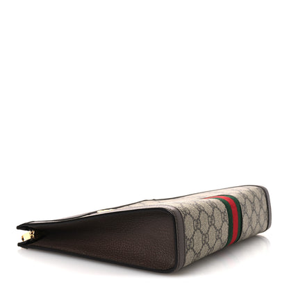 Gucci GG Supreme Monogram Web Ophidia Pouch Brown 4 of 13