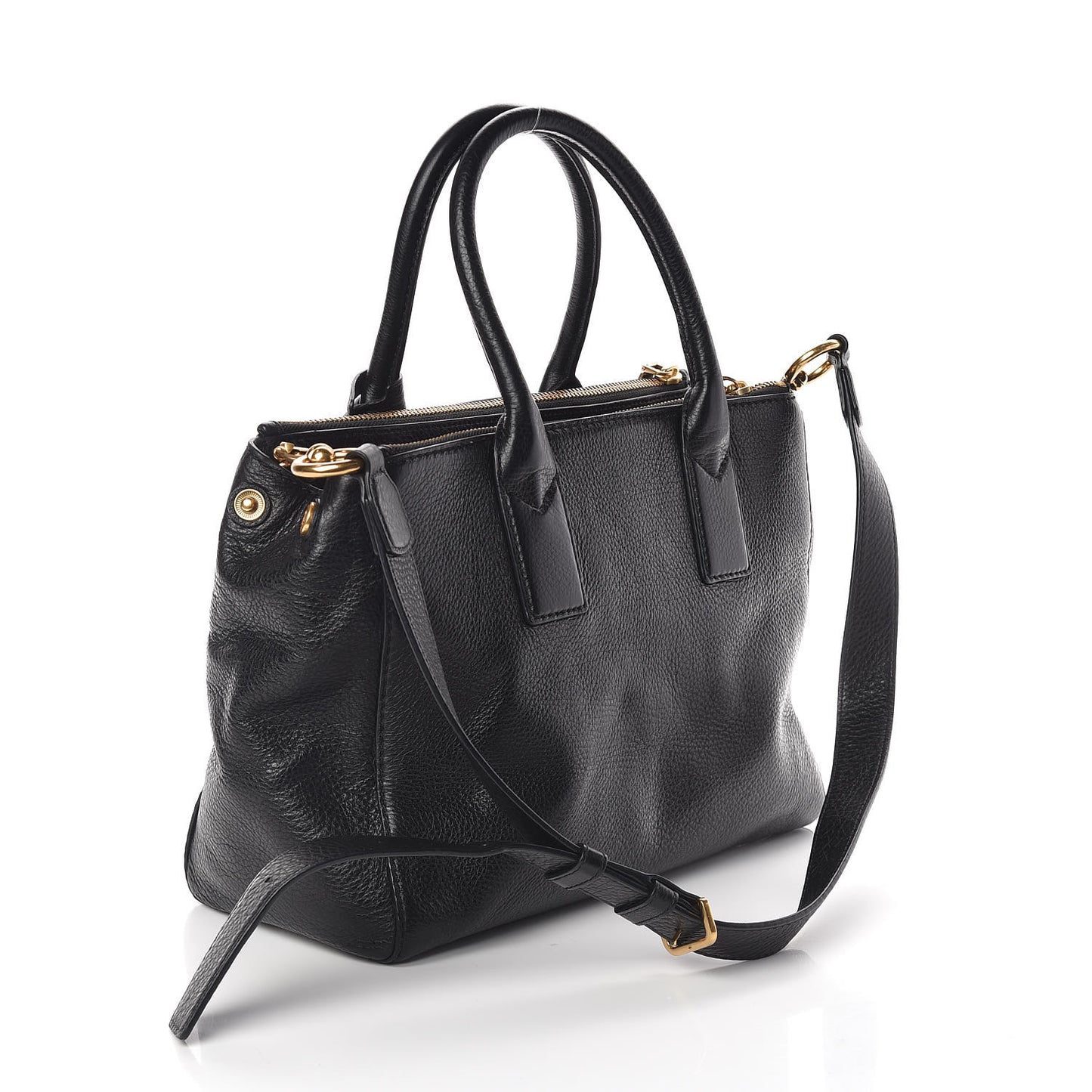 Textured Calfskin Medium Incognito Satchel Black