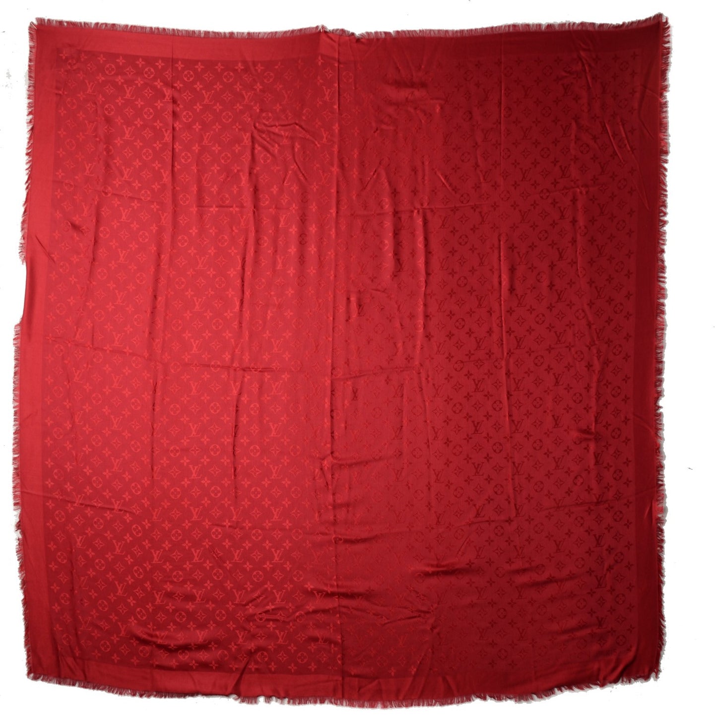 Silk Wool Monogram Shawl Pomme D'Amour