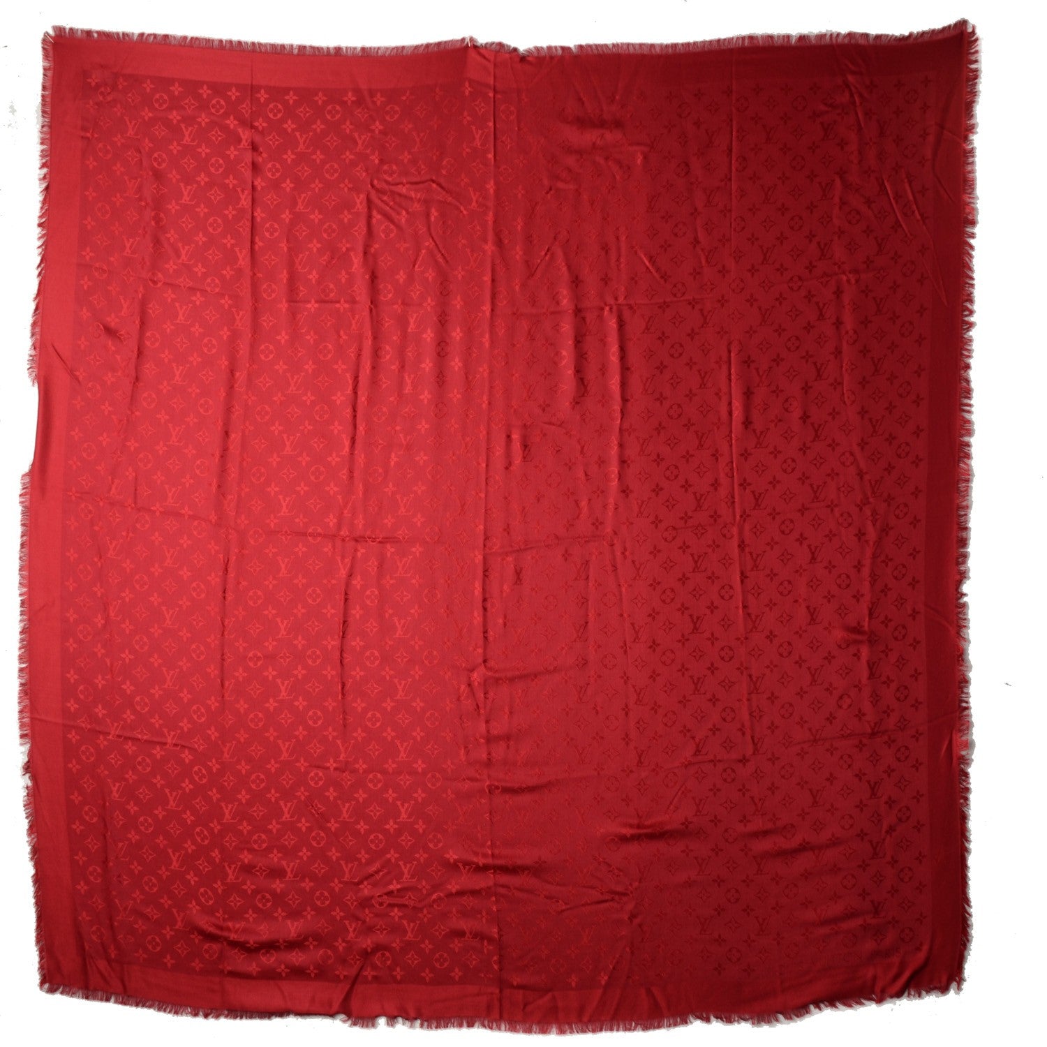Louis Vuitton Silk Wool Monogram Shawl Pomme D'Amour 3 of 6