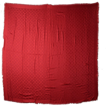Louis Vuitton Silk Wool Monogram Shawl Pomme D'Amour 3 of 6