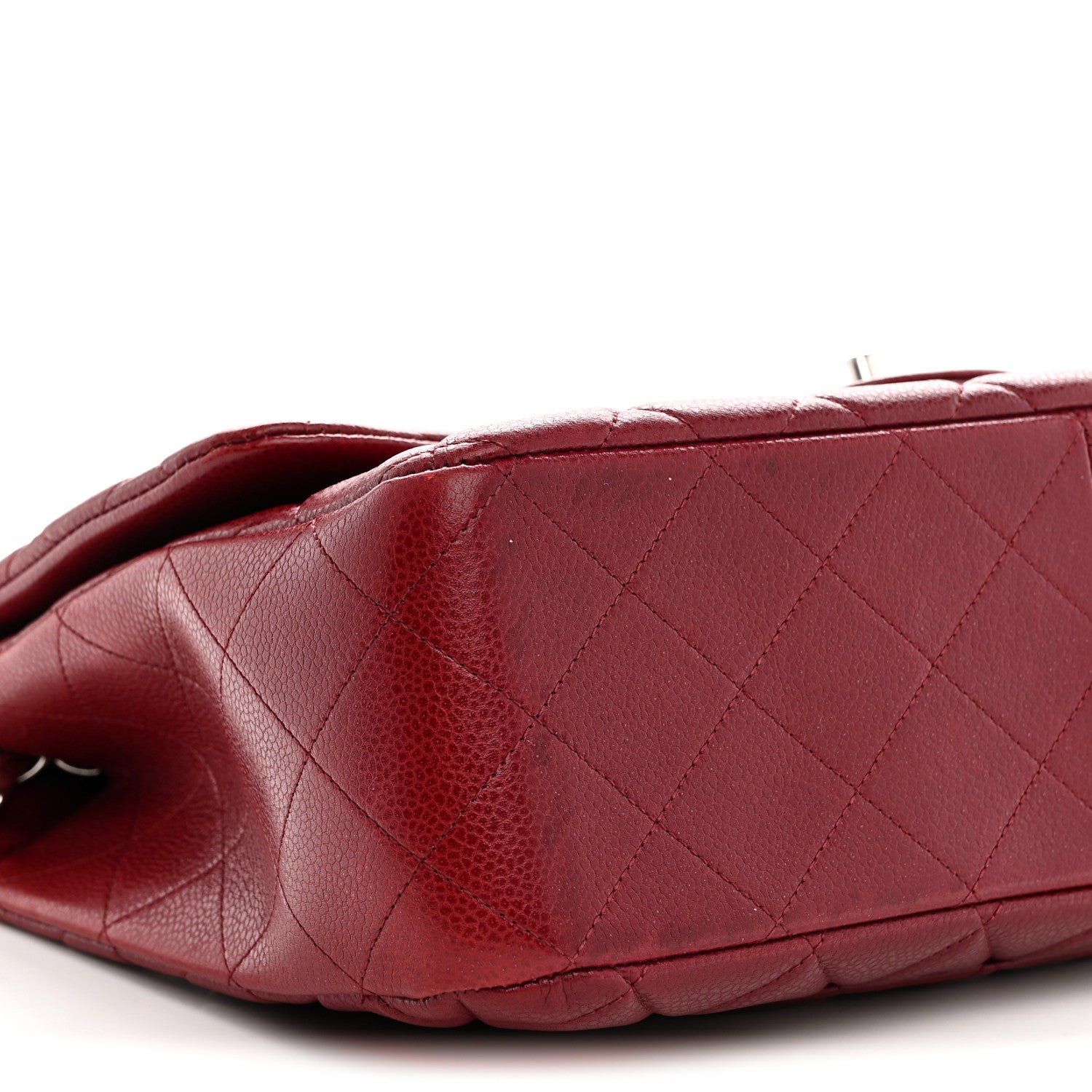 Chanel Caviar Quilted Jumbo Single Flap Dark Red 9 of 10